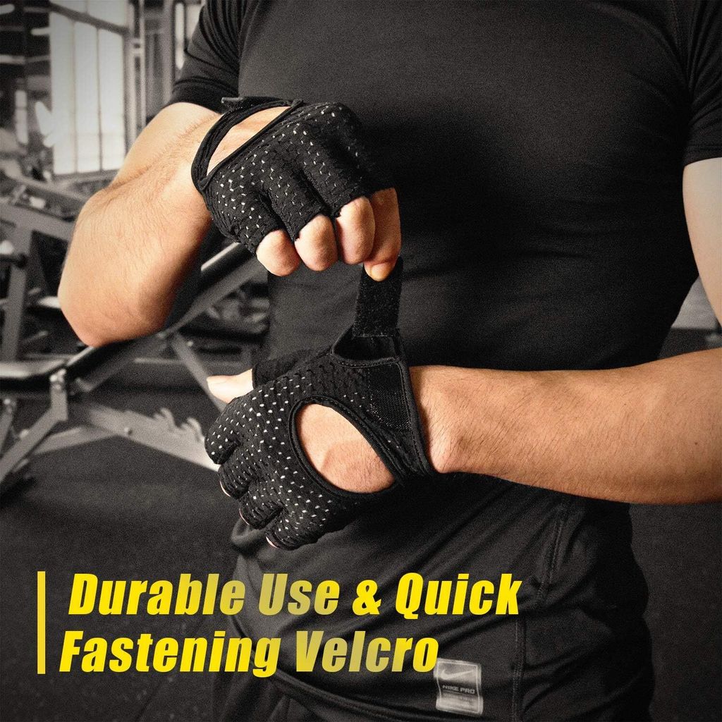 AQF Fitness Handschuhe - Ziegenleder Trainingshandschuhe Mit Gel-Polsterung