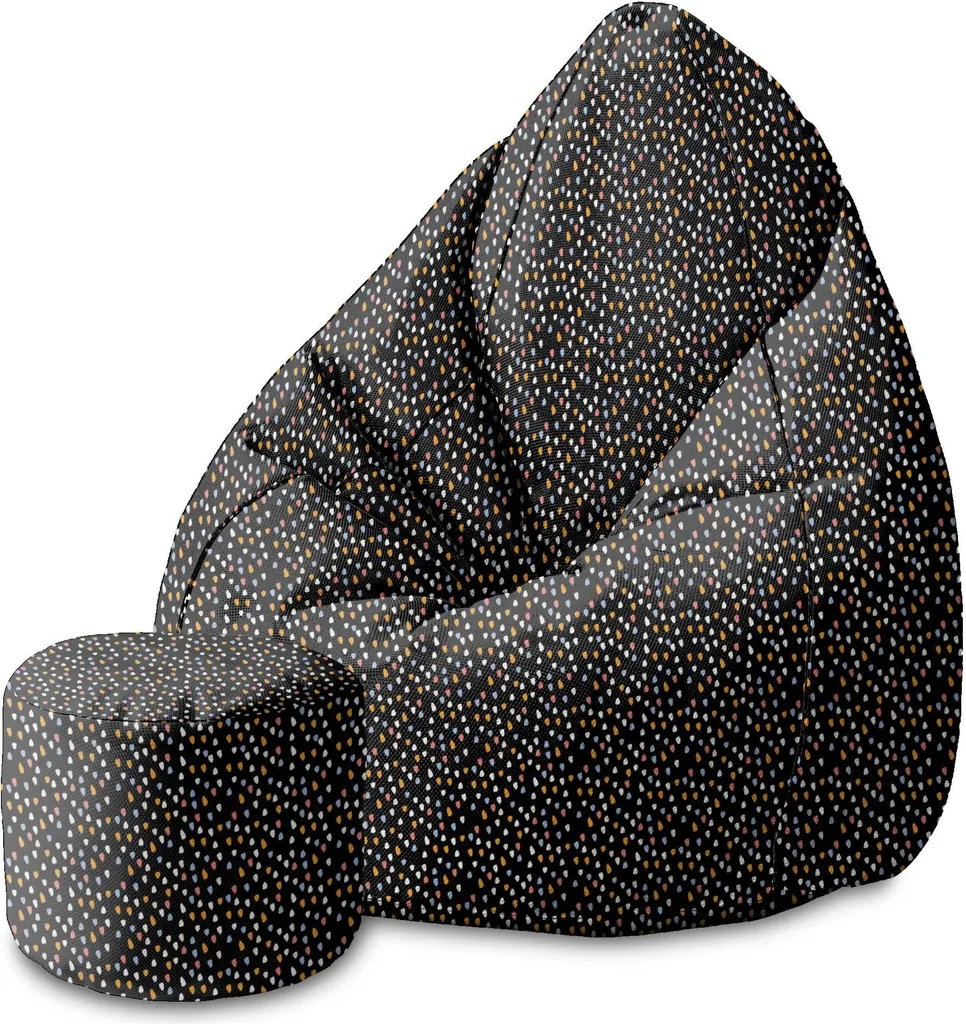 Dreamroots Bean Bag 80x80x120cm Beanbag con schienale e sgabello Beanbag con imbottitura Beanbag adulti con imbottitura Design astratto