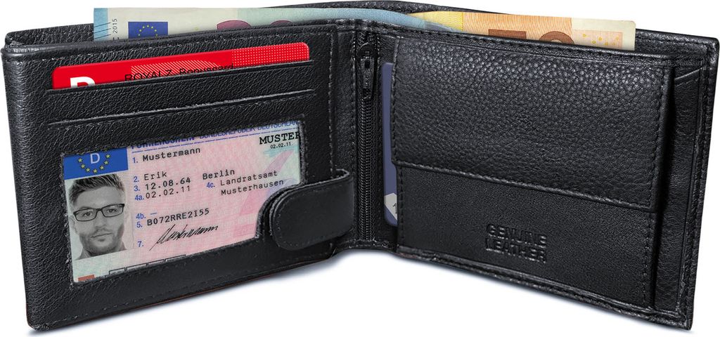 ROYALZ "Detroit" Geldbörse Herren Leder RFID-Schutz Produktbild 4