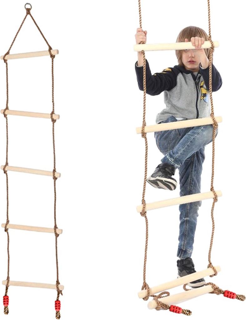 Verk 01536 Dřevěný provazový žebřík 185 cm Obrázek produktu 