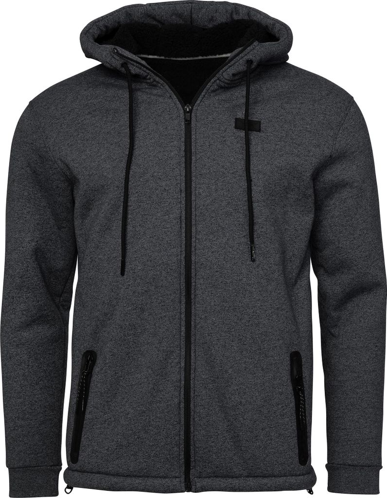 HERO by John Medoox JEAN MIT KAPUZE Herren Fleecejacke Regular Fit M black melange
