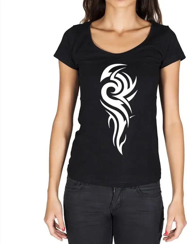 Damen Grafik T-Shirt Maori-Stammestätowierung 2 – Maori Tribal Tattoo 2 – Öko-Verantwortlich Vintage Jahrgang Kurzarm Lustige Druck Geburtstag