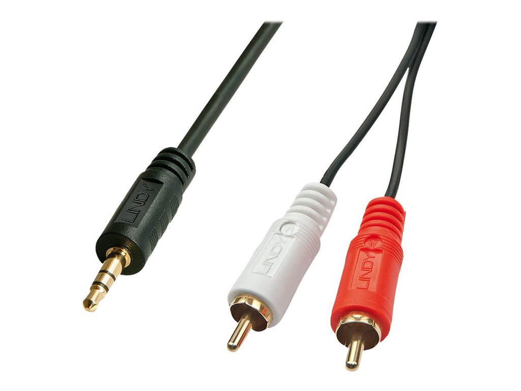 Lindy 35681 Audio-Kabel 2 m 3.5mm 2 x RCA Schwarz, Rot, Weiß