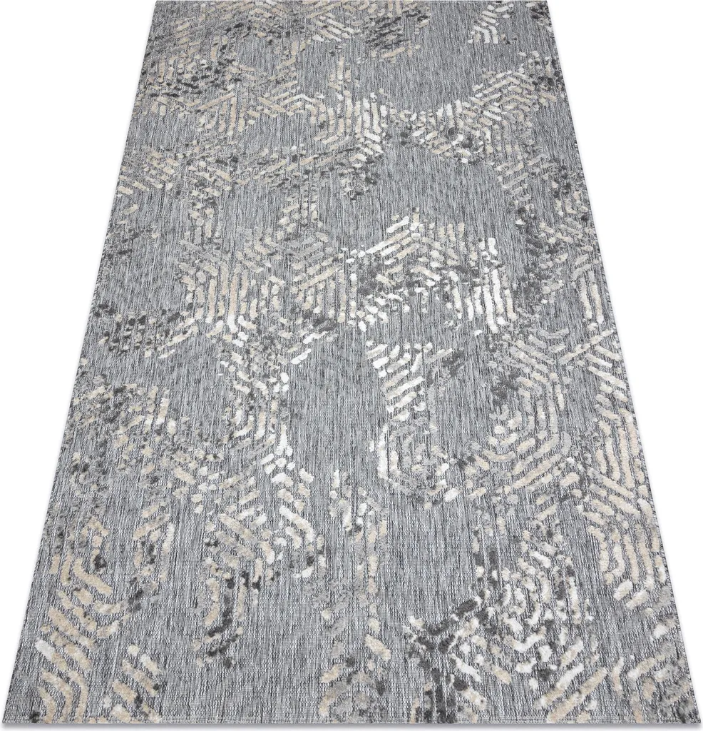 Tapis anti-poussière tissage plat gris beige SOLE D3842 140x190 cm