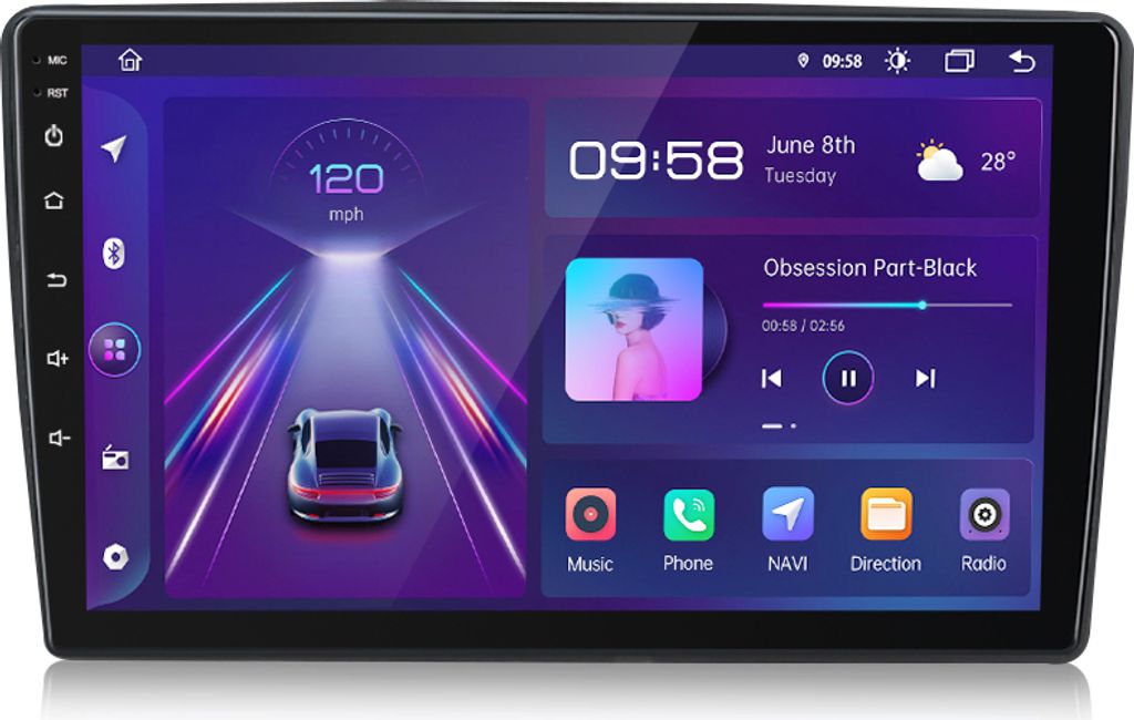 4+64G 10 "Android 15 Autoradio Carplay GPS Navi WIFI BT 4G Image du produit 