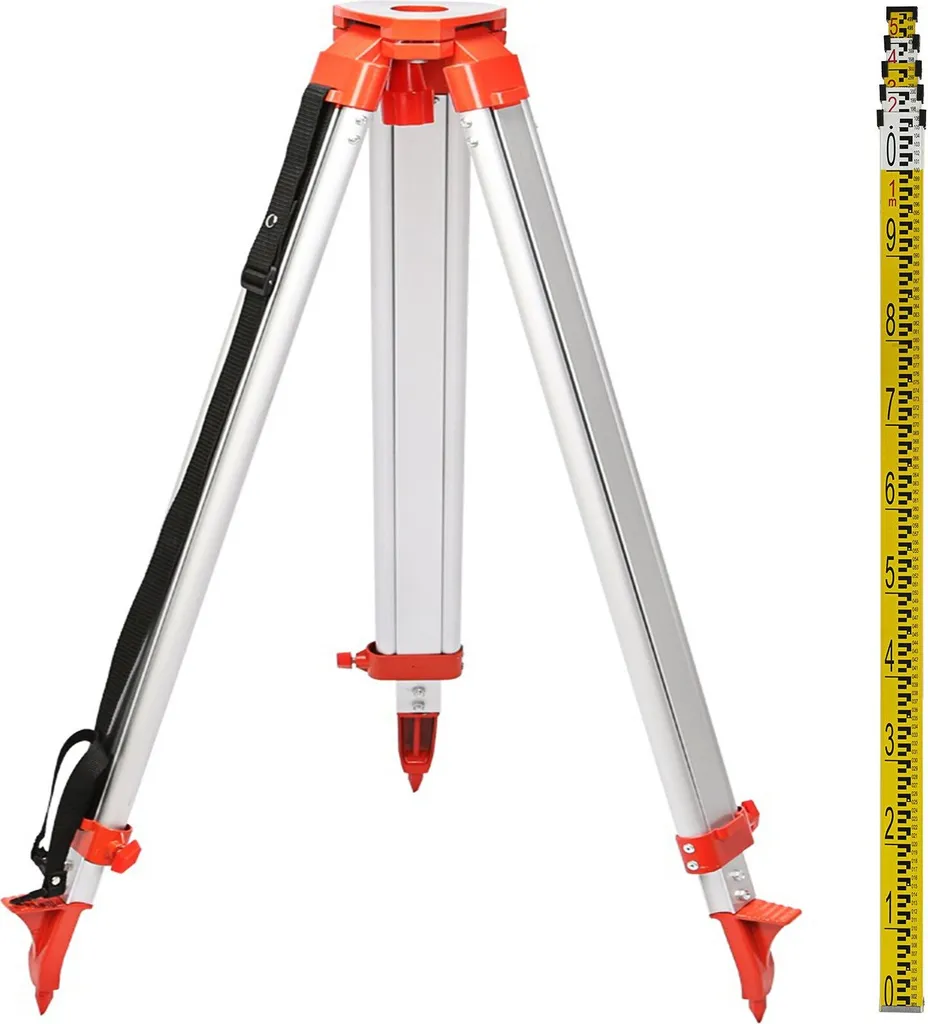 Laser de mesure rotatif pour terrassement avec trépied et mire de 5m