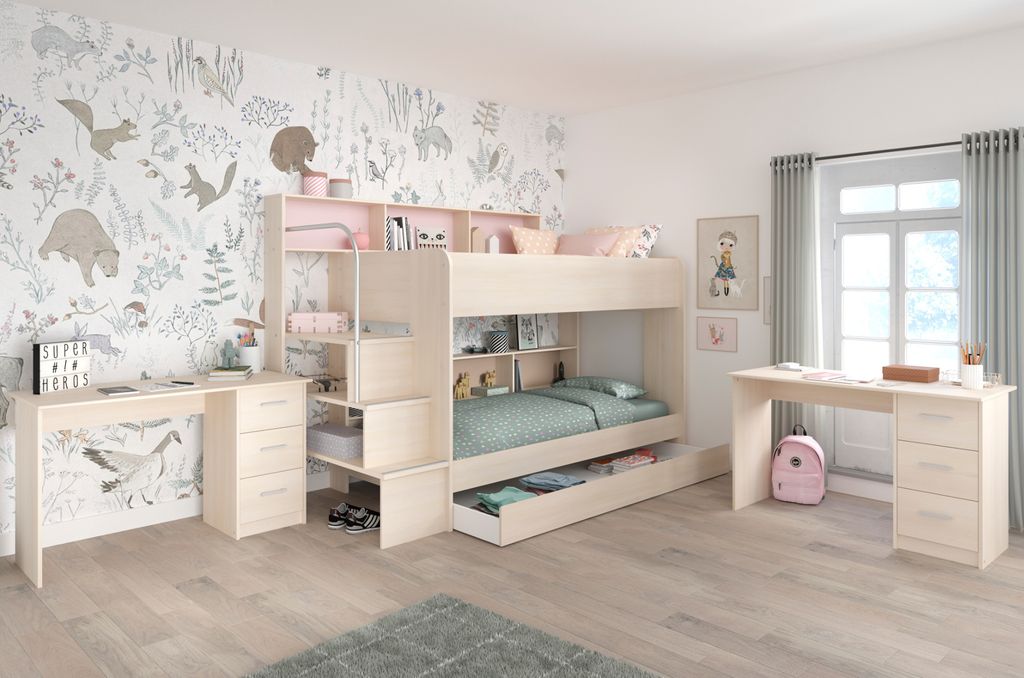 Kinder- und Jugendzimmer Möbel Set mit Etagenbett 90x200 Produktbild 