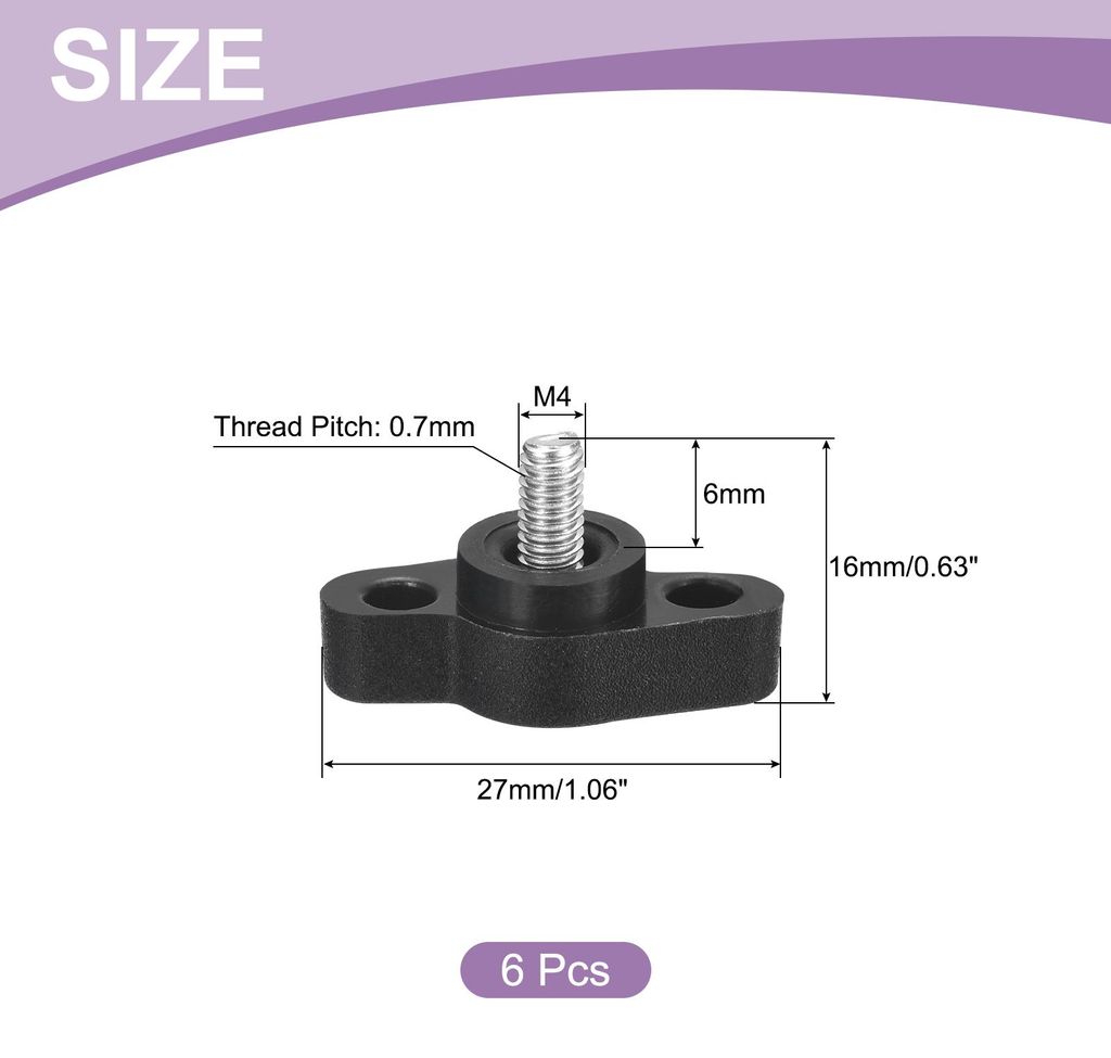 6 Stš¹ck T-Flš¹gelschraube mit Griffen R?ndelschrauben, M4 x 6mm M?nnliche Schraube Knopf 304 Edelstahl R?ndelschraube Daumenschrauben-Griff 27...