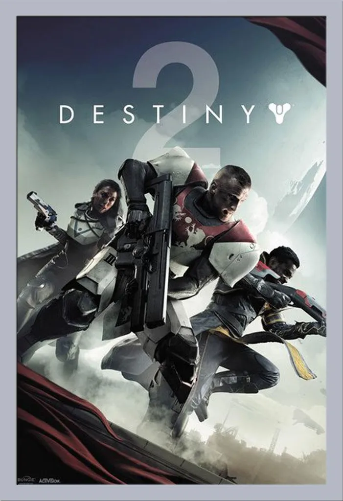 Poster Destiny 2 Key Art 61x91.5 Cadre Shinsuke Argenté Vitre Acrylique