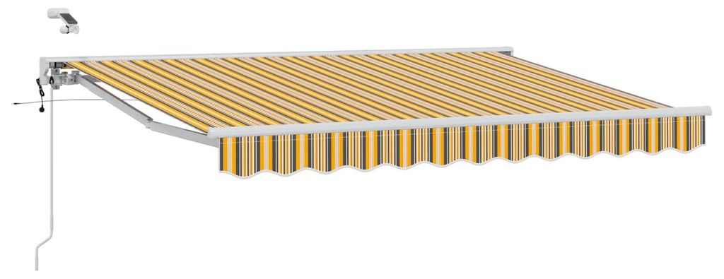 “2026 Modern“ Gelb Elektrische ausziehbare Markise Gelb, Grau und Weiß 3,5 x 2 m - Designermöbel 92708 - Markisen