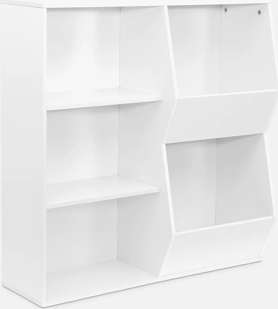 Organizer Giochi Bambini Bianco: 3 Ripiani e 2 Vani Portaoggetti