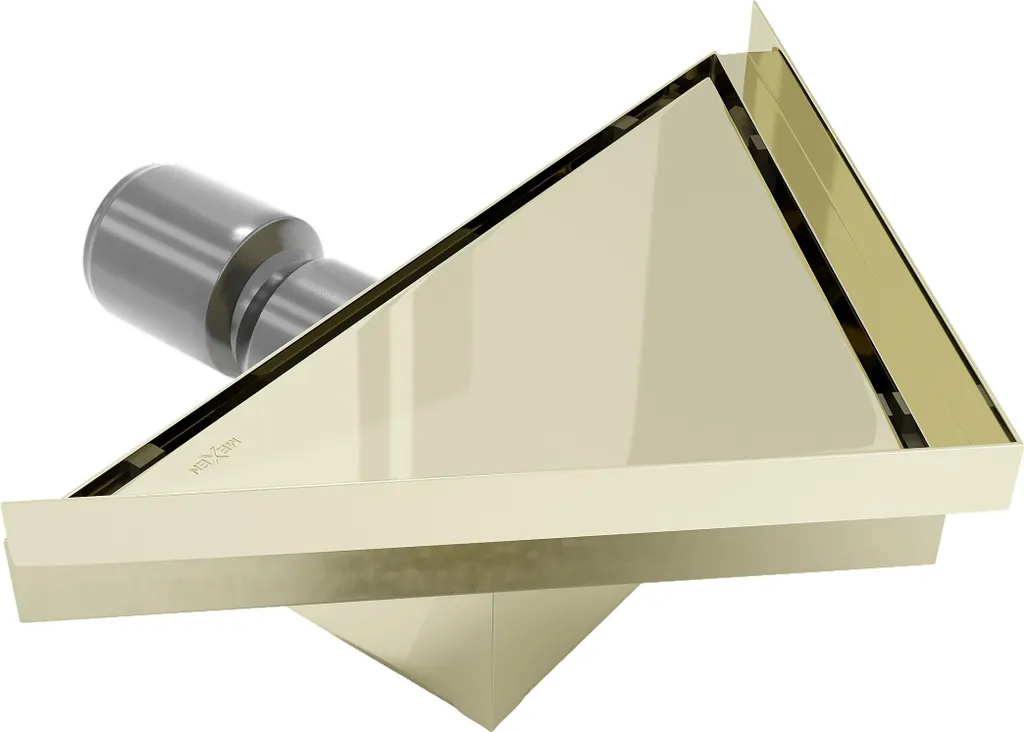 Mexen Flat Drain de Sol Triangulaire 20x20 cm Doré - Modèle 1510320