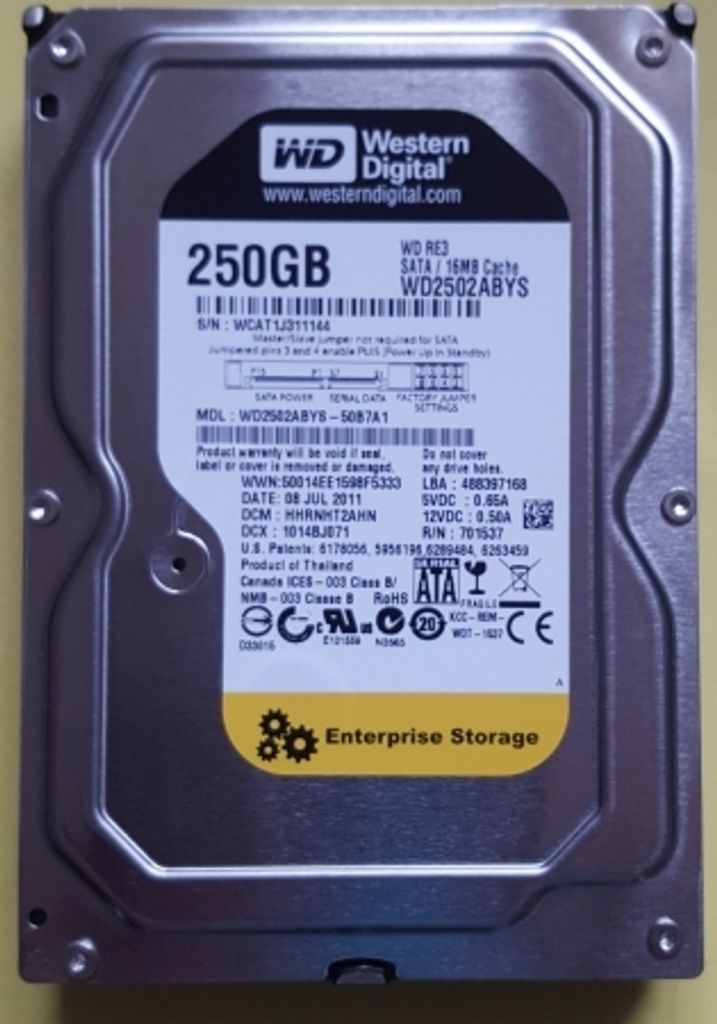 Western Digital WD2502ABYS 250 GB SATA2 3.5" Immagine del prodotto 
