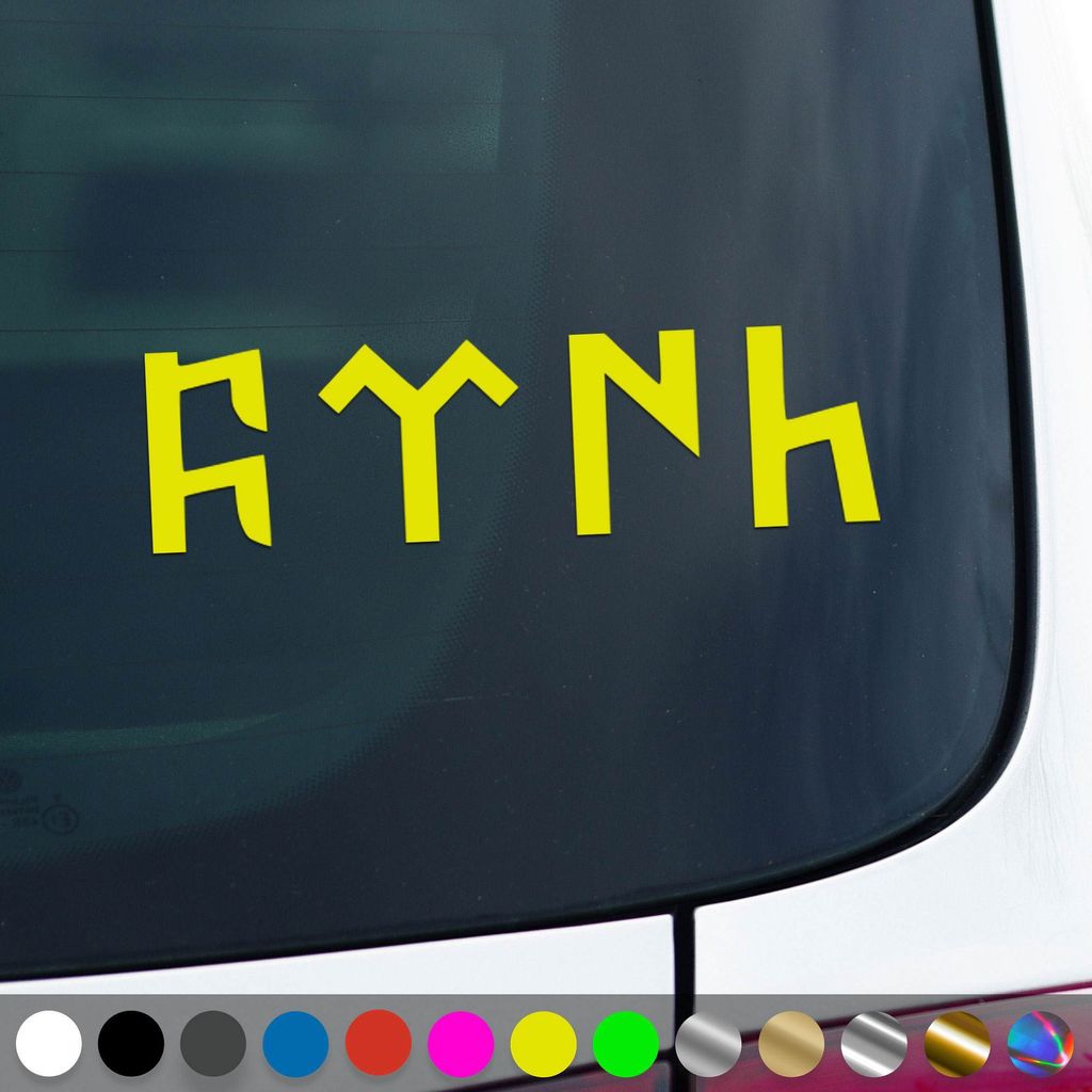 PantherPixel Göktürk Aufkleber Türkiye Göktürkce Türken Türkei Sticker Auto Geschenkidee Farbe Neon-Gelb
