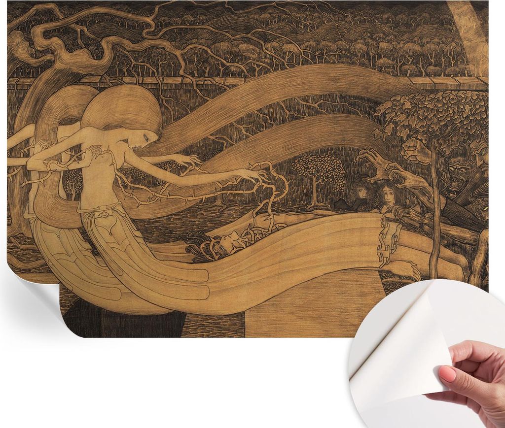 Selbstklebende Wandtapete - Dekorative Tapete für Wohnzimmer - Klebefolie für Wandbilder - Tapetenfolie für Wanddekoration - 208x146 cm - Surrea...