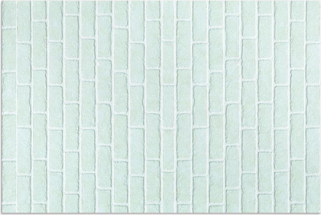 Backsteinmauer in Meeresfarben – Vinylteppich – 120x180 cm – Outdoor Teppich – Terrasse – Wetterfest – Modern