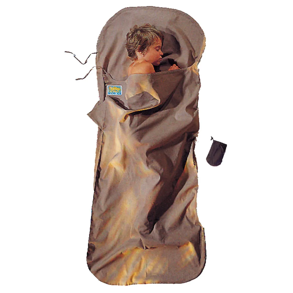 Drap de Sac de Voyage en Coton Respirant Marron Format 180x76 cm
