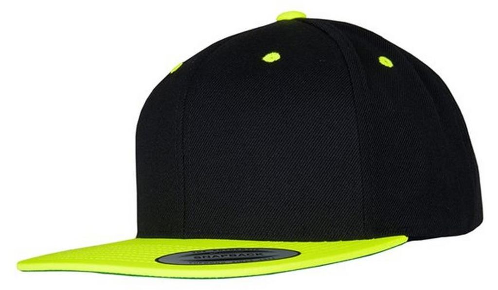 Yupoong Herren The Classic Baseballkappe, zweifarbig RW2887 (Einheitsgröße) (Schwarz/Neon-Gelb)