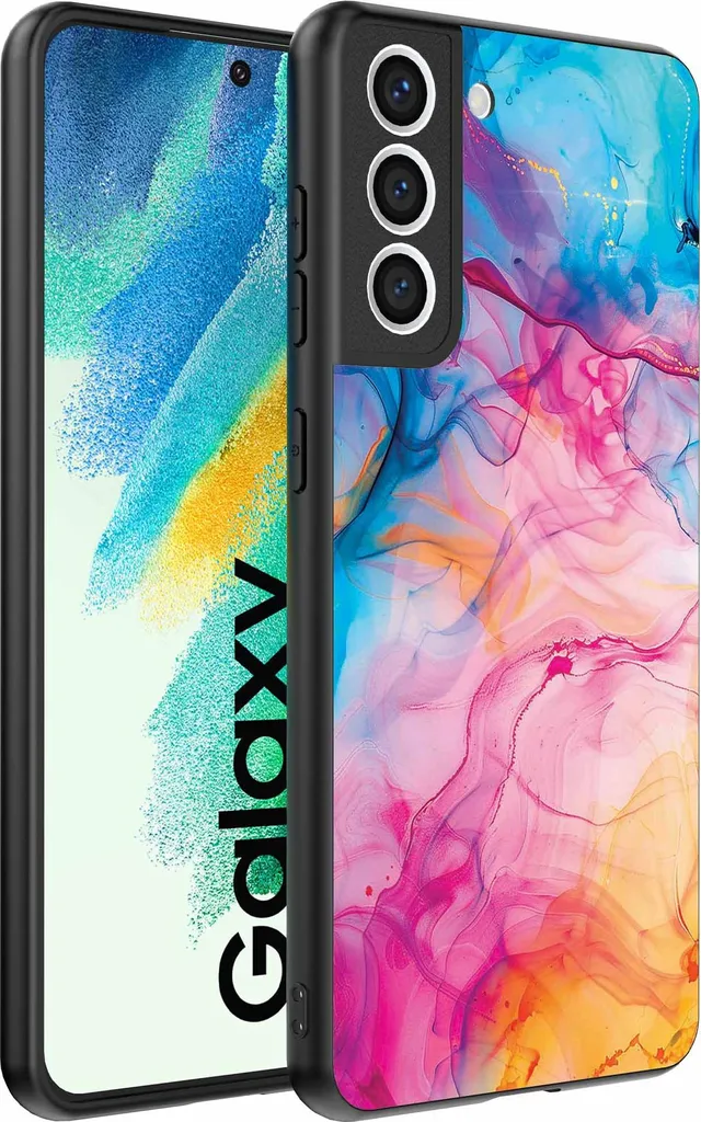 Custodia Professionale S21 FE Marmo Acrilico | Backcover TPU Rainbow