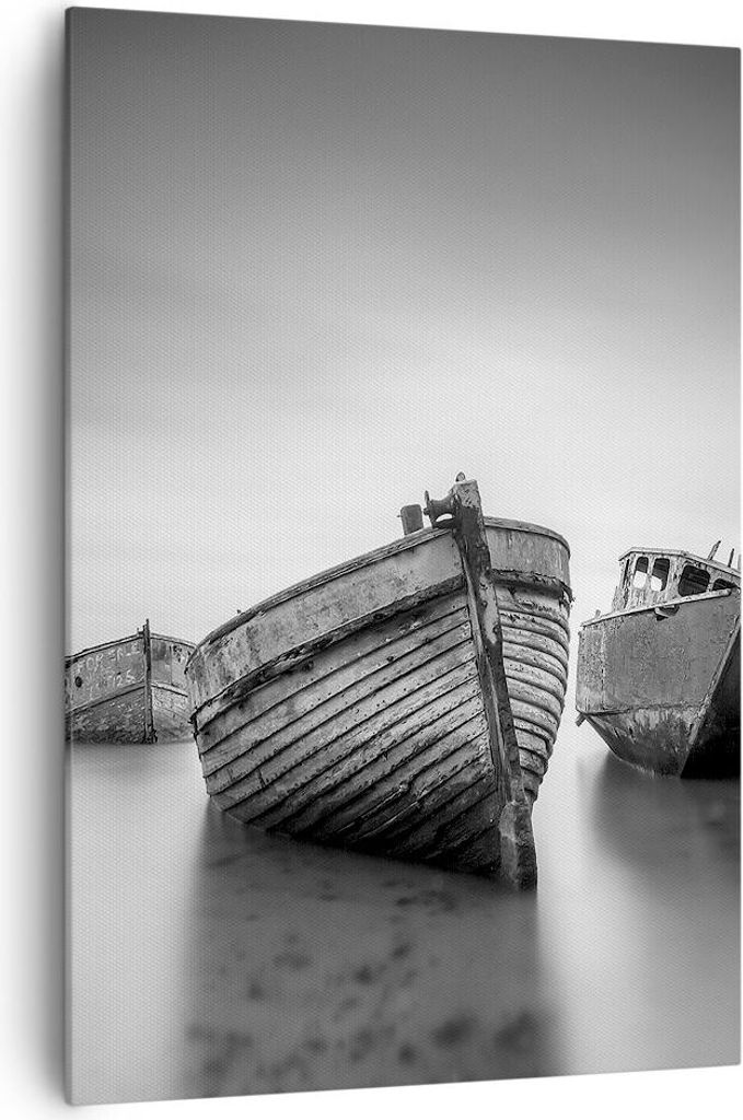 Bild auf Leinwand - Leinwandbild - Einteilig - £ódŸ Wrack Schiff - 70x100cm - Wand Bild - Wanddeko - Wandbilder - Leinwanddruck - Wanddekoration...