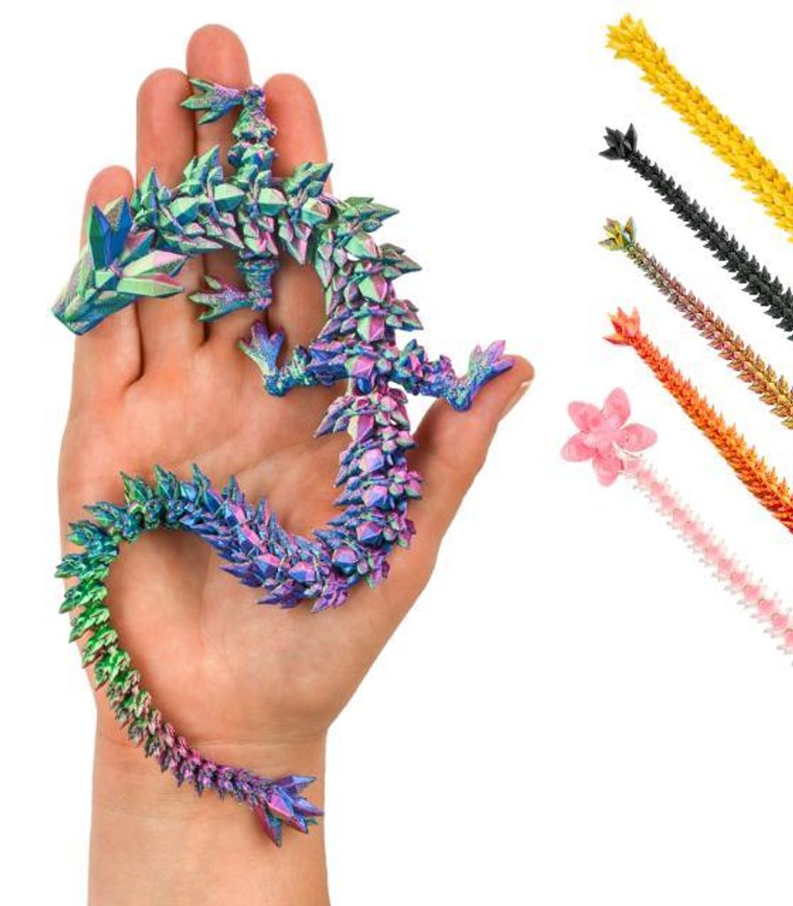 3D Drache - 30 cm – Blau-Grün-Violett Produktbild 