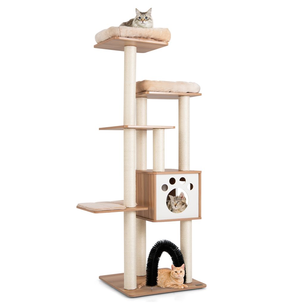 COSTWAY Tiragraffi a 6 livelli 176 cm, albero per gatti con Immagine del prodotto 