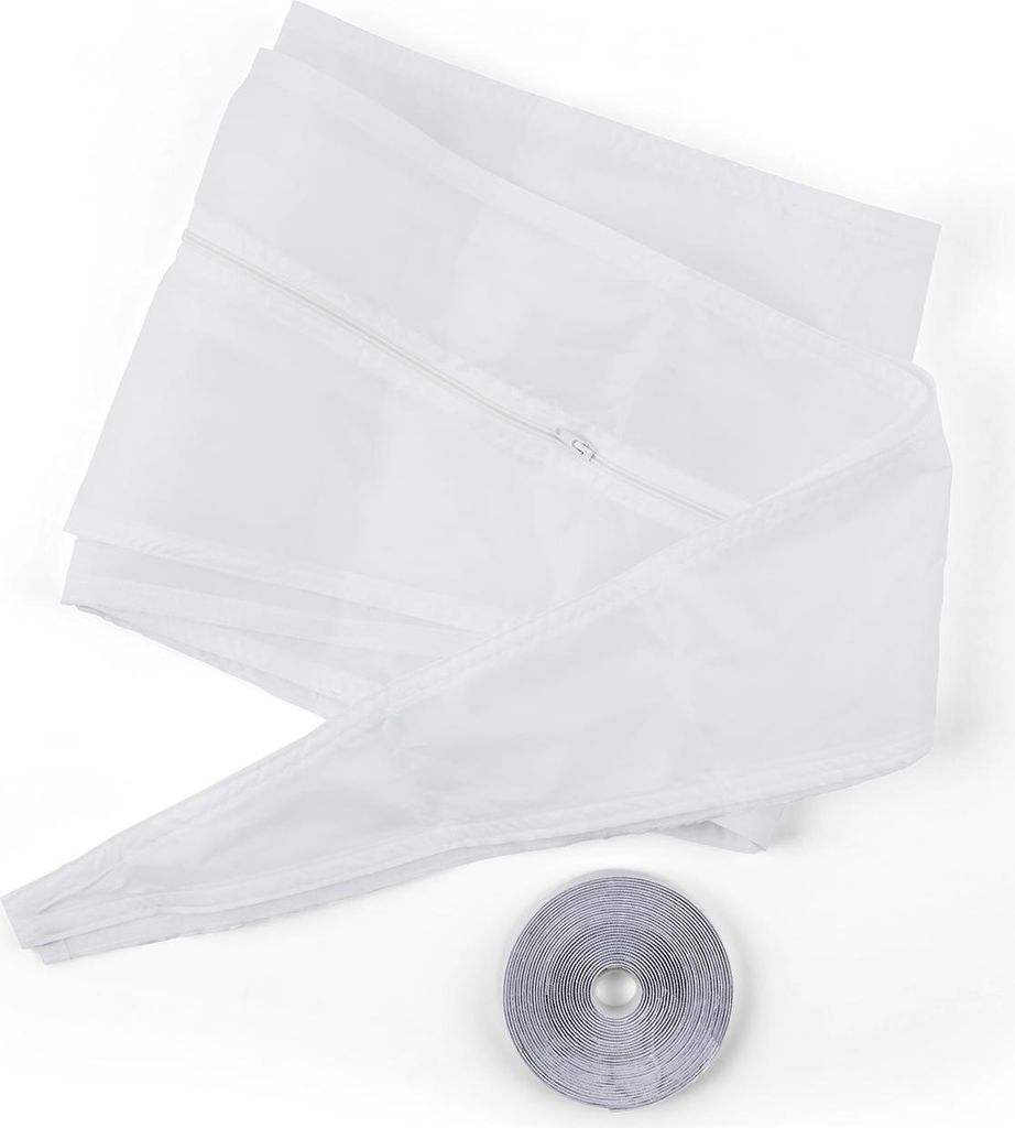 Klarstein Fensterabdichtungs-Set für mobile Klimageräte, Länge: 3,9 m, Reißverschluss, Klettband, weiß