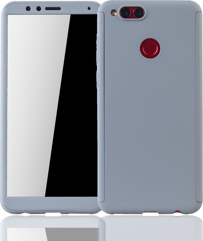 Handyhülle Schutzhülle für Huawei Honor 7X Full Case Cover Displayschutz 360 Grau