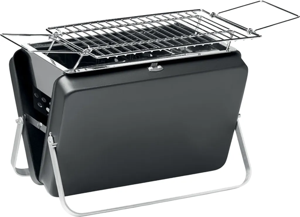 Mini barbecue à charbon pliable et portatif noir pour pique-nique