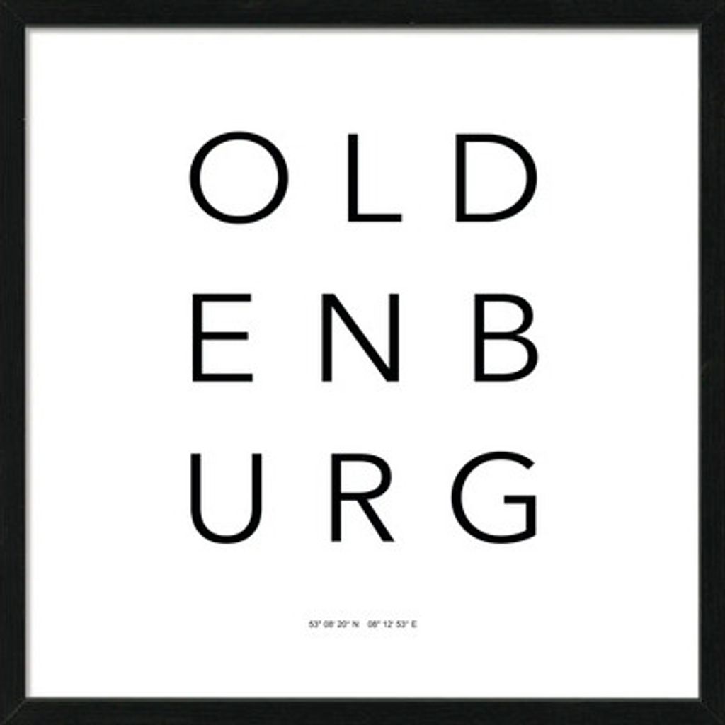 Gerahmtes Bild Oldenburg Letters simple I 53x53 cm