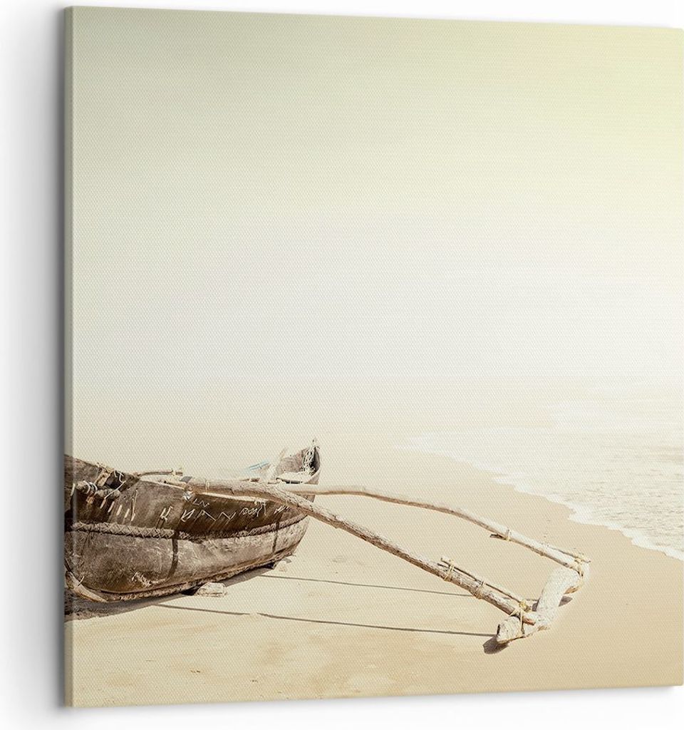 Bild auf Leinwand - Leinwandbild - Einteilig - £ódŸ Wrack Meer - 60x60cm - Wand Bild - Wanddeko - Wandbilder - Leinwanddruck - Bilder - Wanddeko...