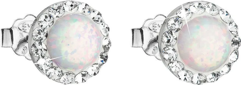 Bijou Evolution Group en Argent 925, Opale Blanche et Cristaux Preciosa