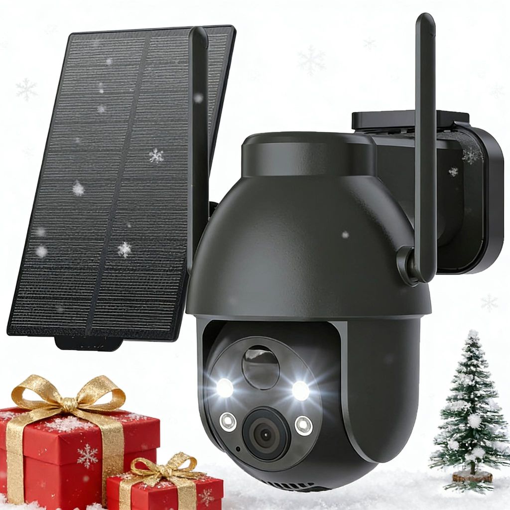 2K Überwachungskamera Aussen Akku 360° PTZ WLAN Kamera Kabellos mit Farbnachtsicht solar Kamera Überwachung außen PIR Bewegungsmelder 2-Wege-Audio