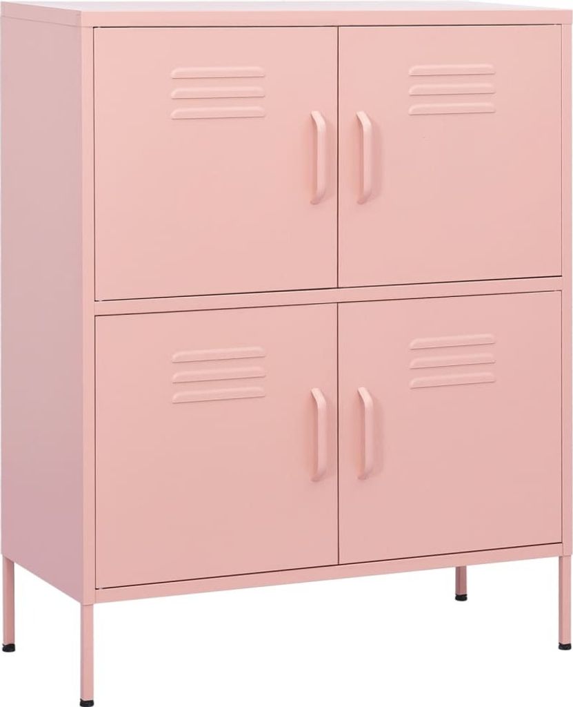 vidaXL Armoire de stockage rose 80x35x101,5 cm Acier Image du produit 
