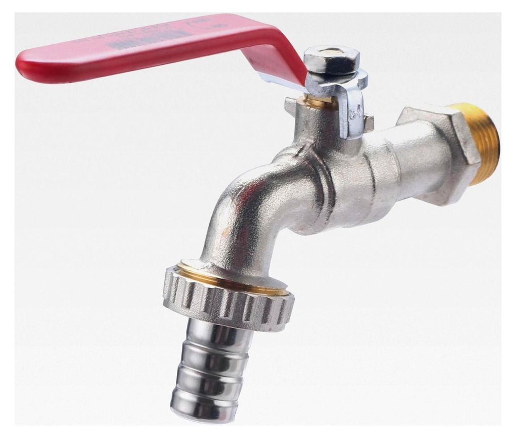 Garten-Wasserhahn, 1/4 Zoll, männlich 15 x 21 – männlich 20 x 27 mit Anschluss für Nase Ø15