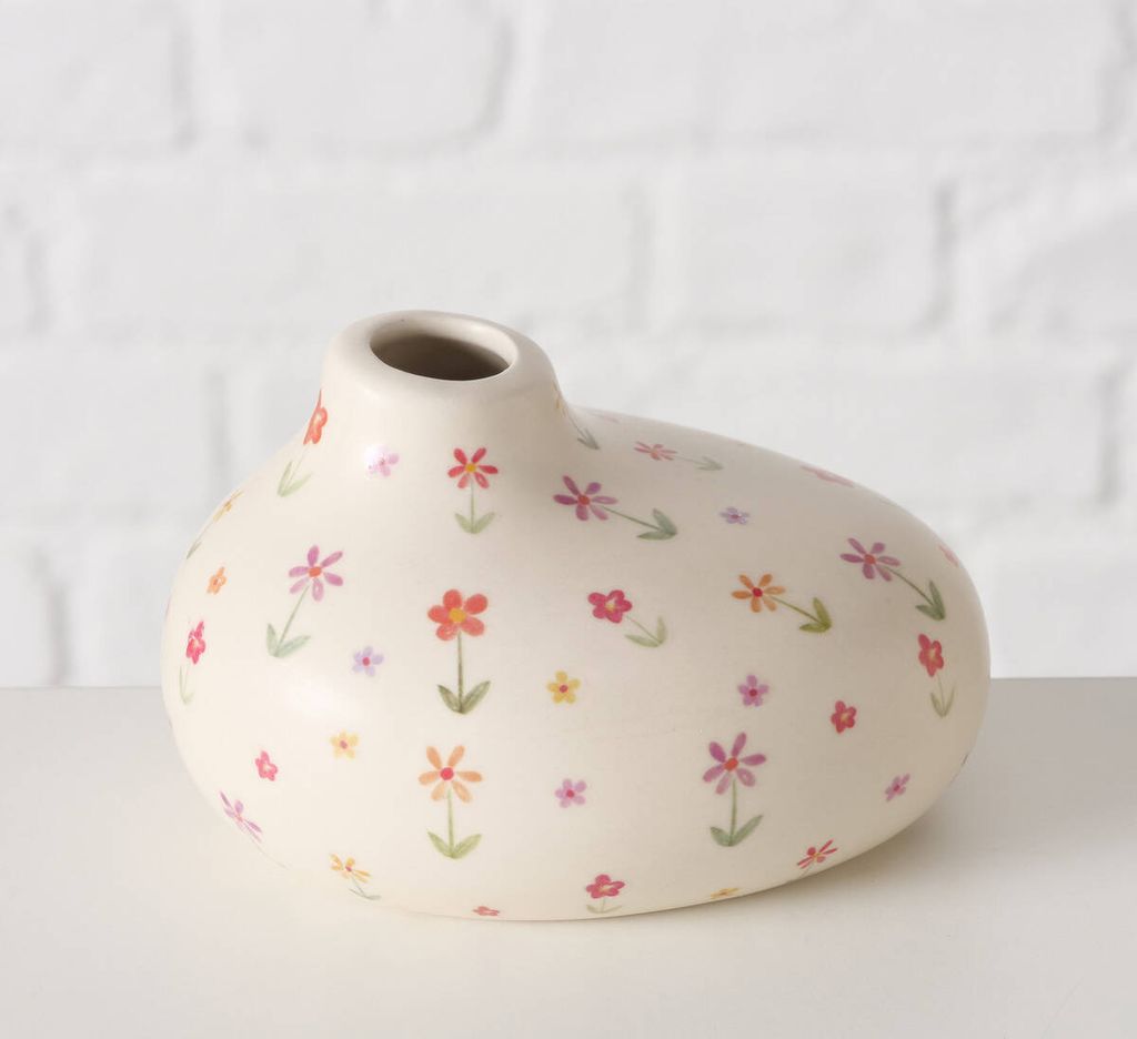 Kleine Blumenvase BLÜMI, mit zarten Blumen Produktbild 