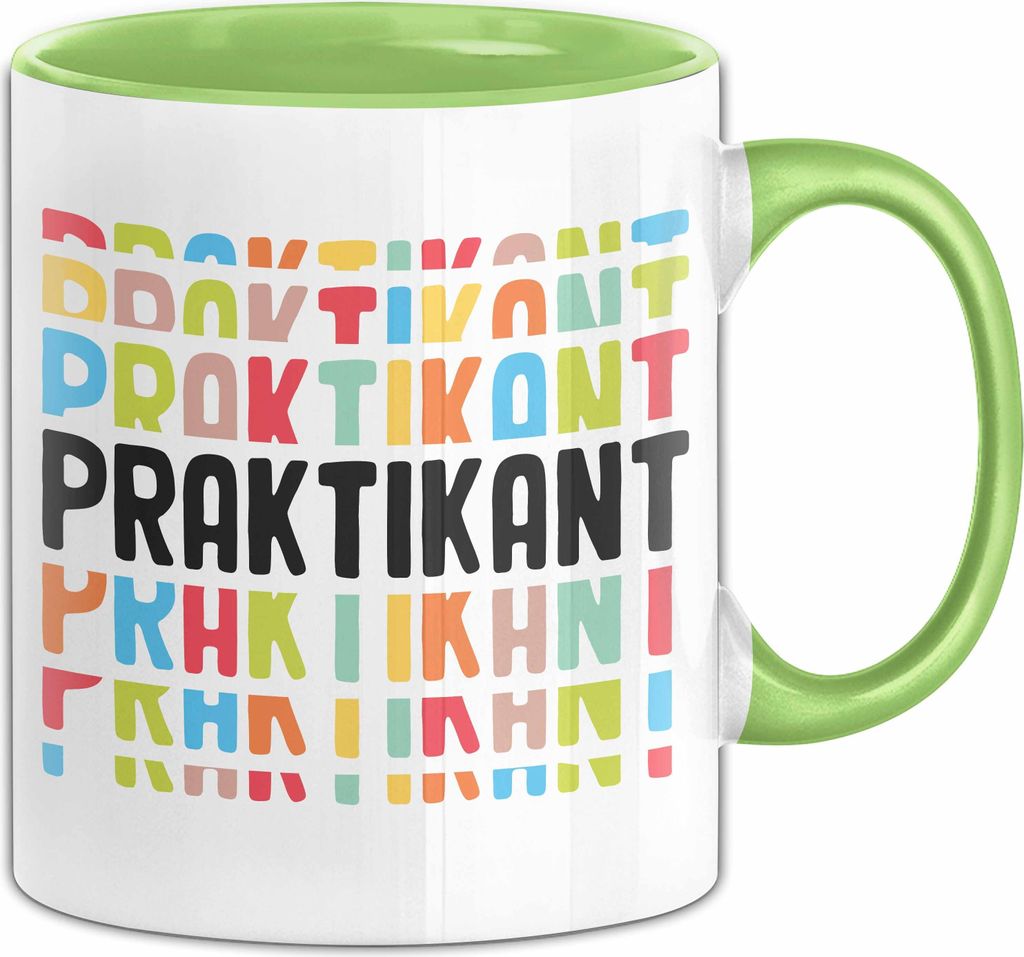 Praktikant Tasse Geschenk Für Praktikanten Kaffee-Becher Geschenkidee (Grün)
