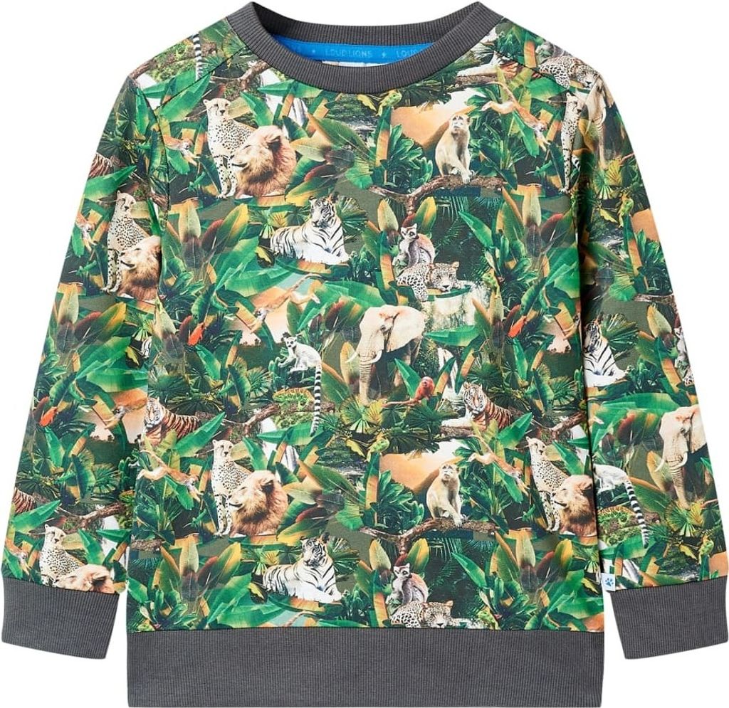 Kinder-Sweatshirt Dschungel-Motiv 116