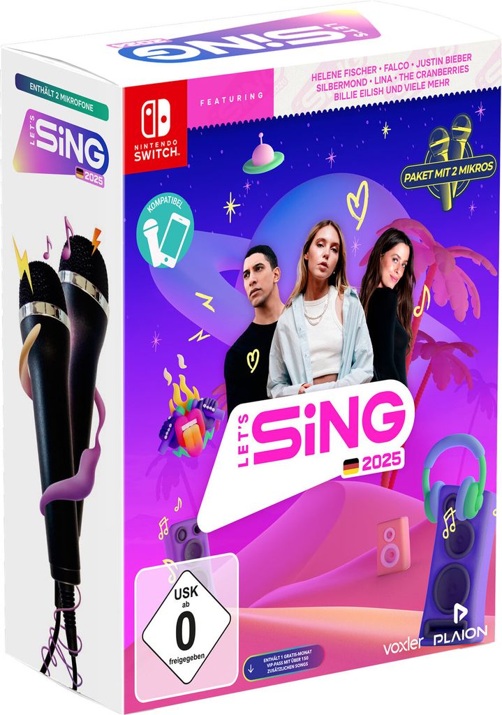 Let's Sing 2025 + 2 Mikros Nintendo Switch-Spiel Produktbild