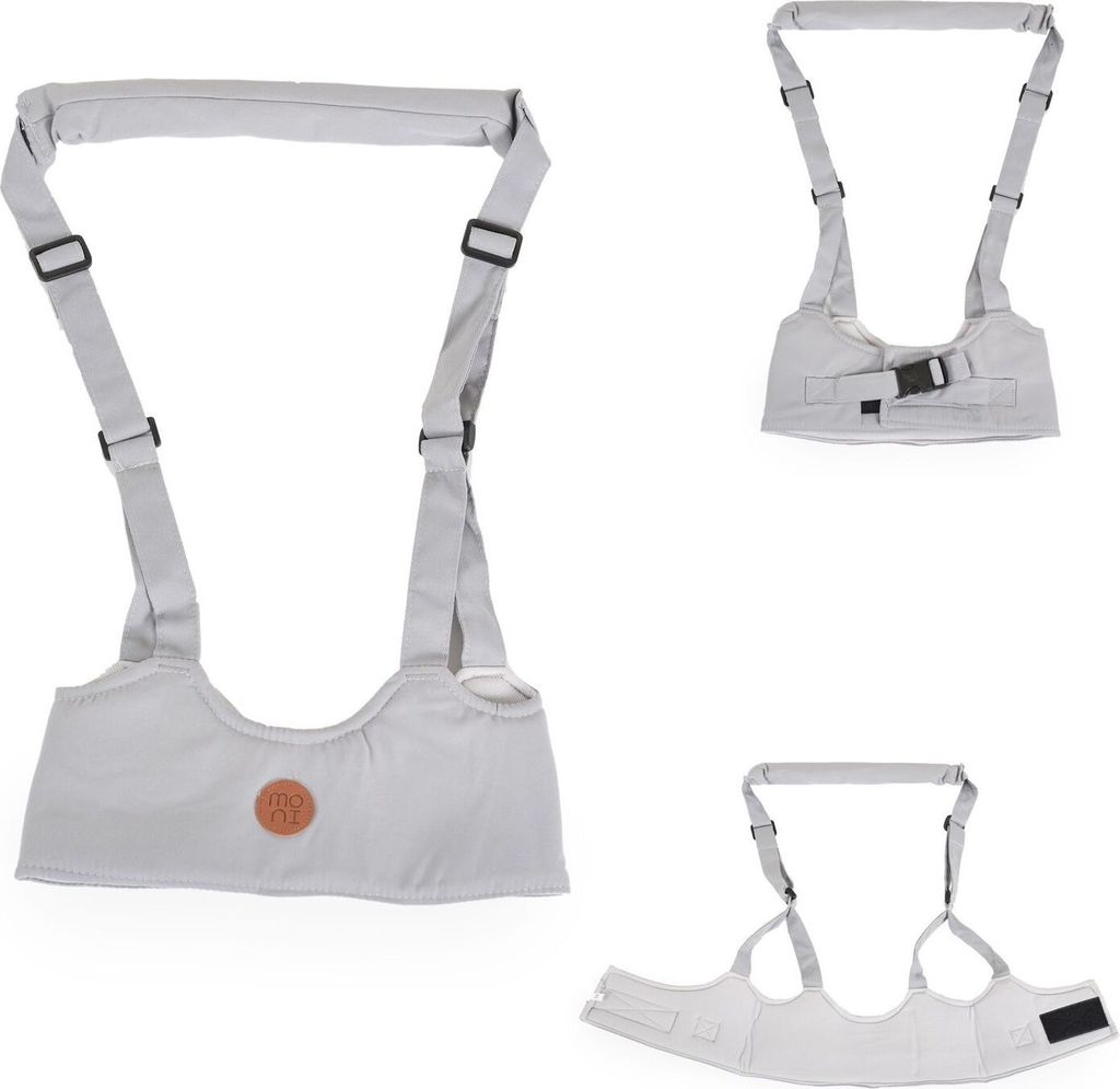 Moni Babylaufgurt Walky BW001, Laufleine, Laufhilfe, Sicherheitsgurt verstellbar hellgrau