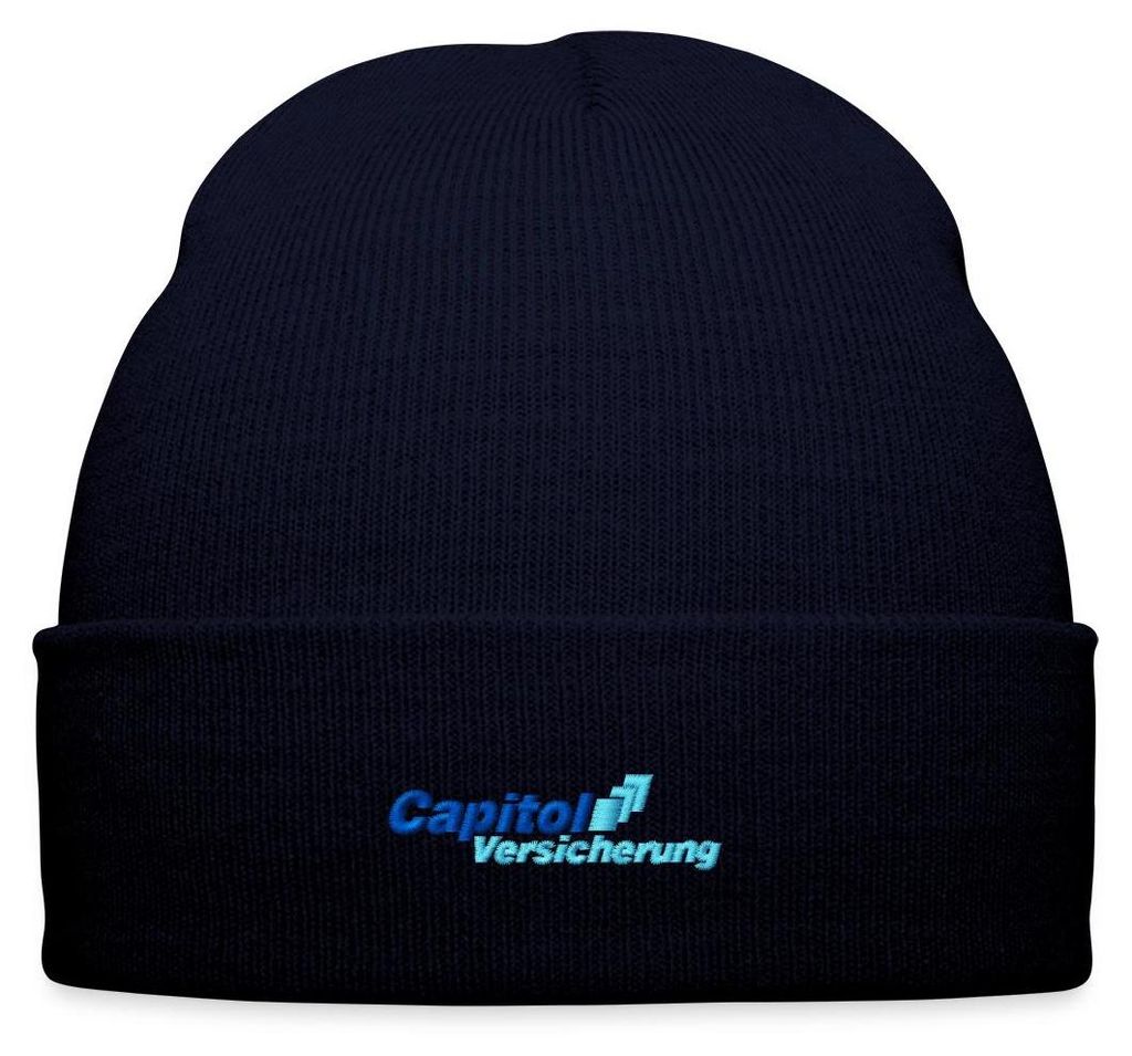 Spreadshirt Stromberg Gesticktes Logo Der Capitol Versicherung Bestickte Wintermütze, One size, Navy