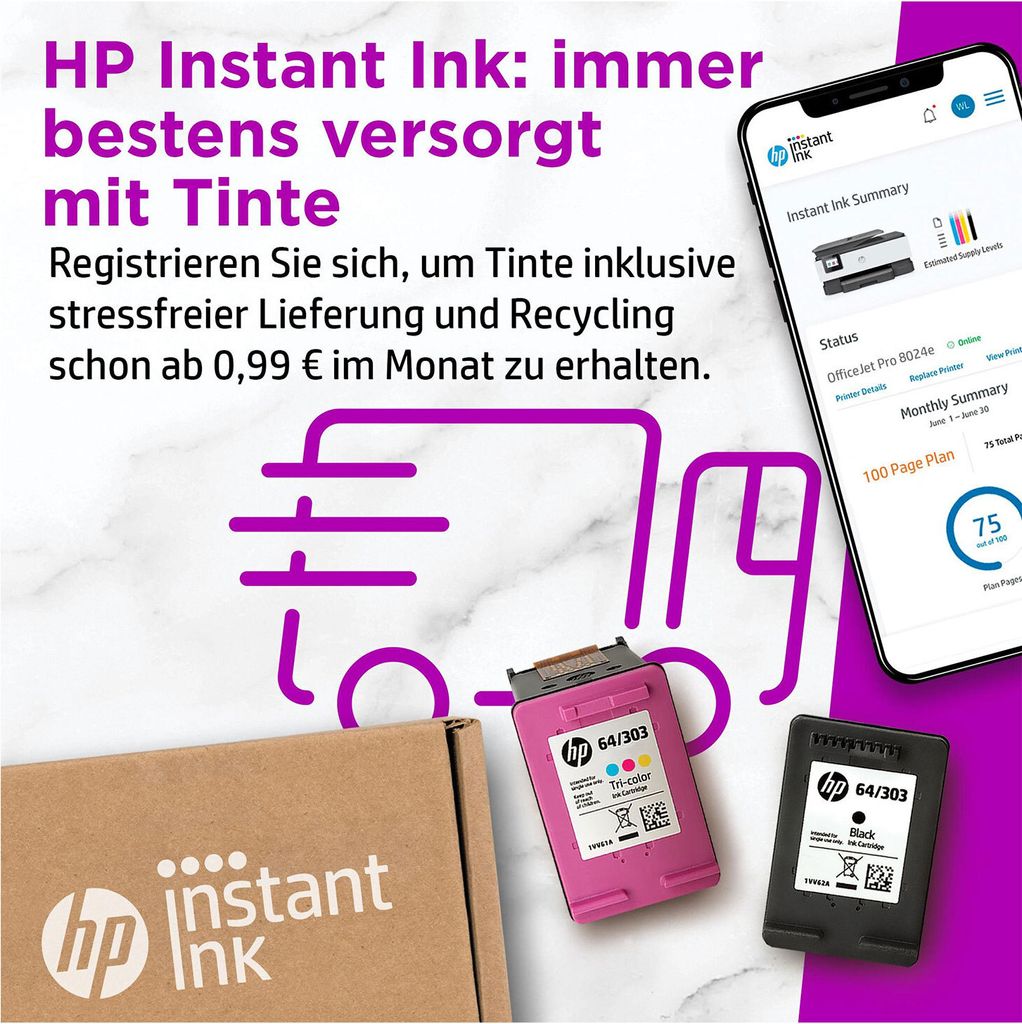 OfficeJet Pro 8024e Multifunktionsdrucker, Grau Produktbild 