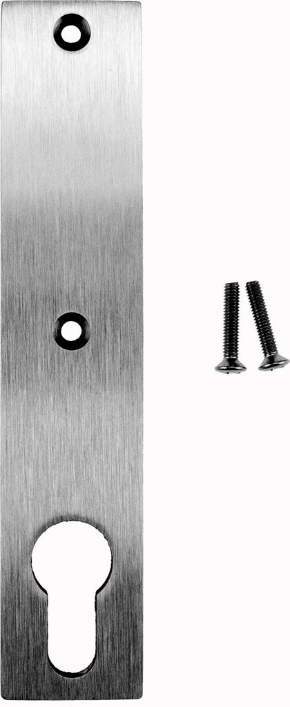 Drückerschild Edelstahl V2a massiv eckig blind Entfernung 72 mm Schraubenabstand 67 mm