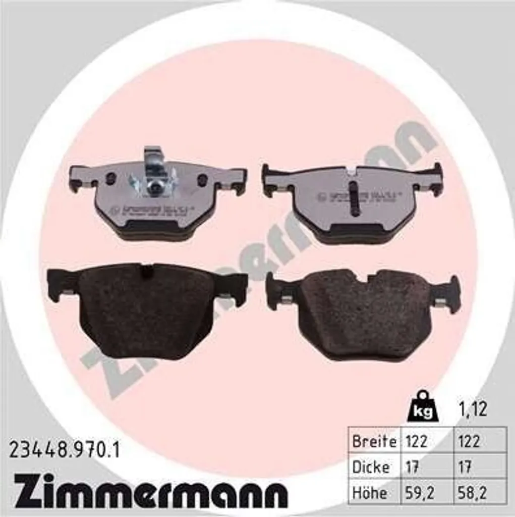 Plaquettes Zimmermann 23448.970.1 à haute teneur en carbone pour BMW