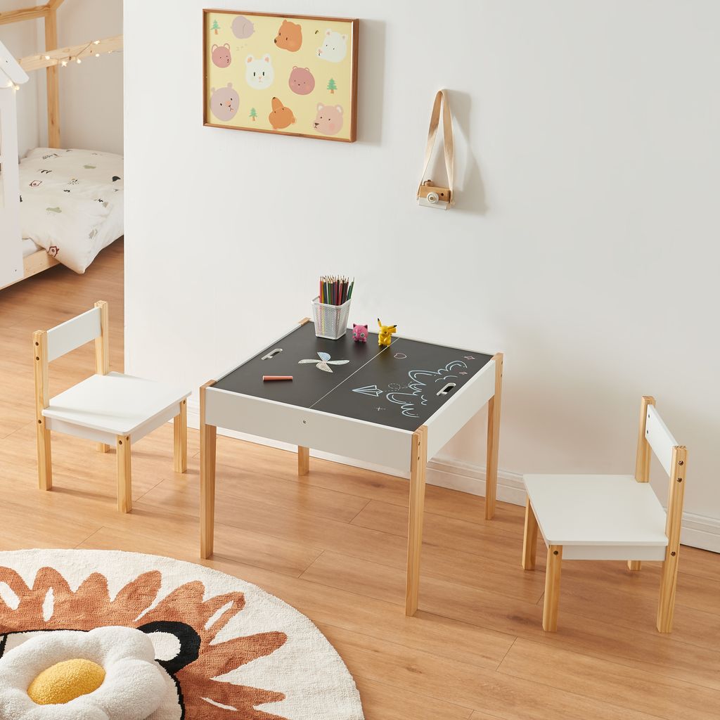Set Table Et 2 Chaises Enfants En Bois Massif Amy - Table De Jeu Et Bricolage - À Partir De 3 Ans