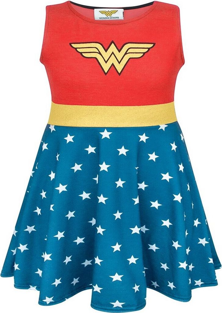 Wonder Woman - Kostüm-Kleid für Mädchen NS5848 (140) (Rot/Blau)