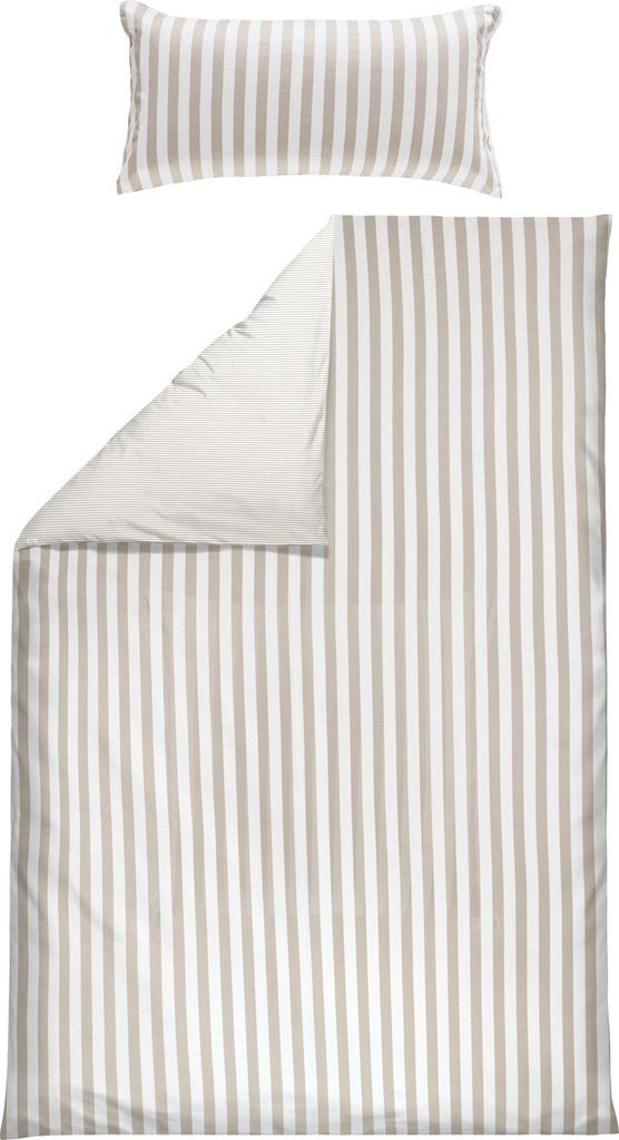 Erwin Müller Wendebettwäsche taupe-weiß 1x 155x200 cm + 1x Produktbild 