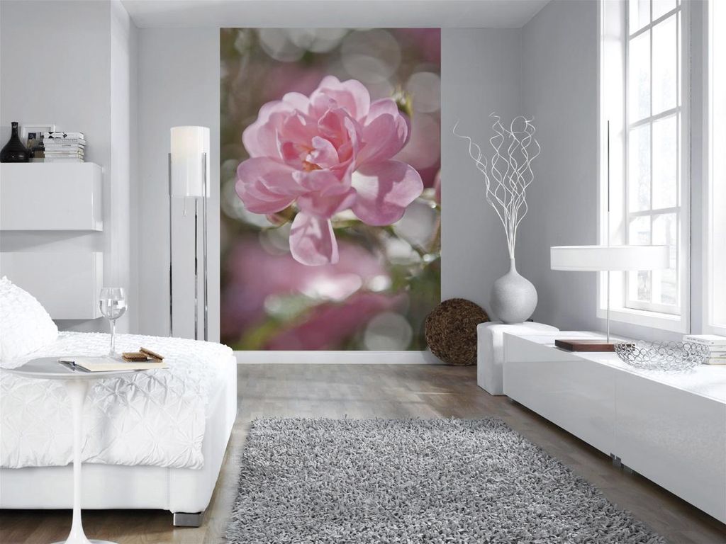Komar Fototapete "Bouquet", rosa/weiß/grün, Blumen, 184 x 254 cm