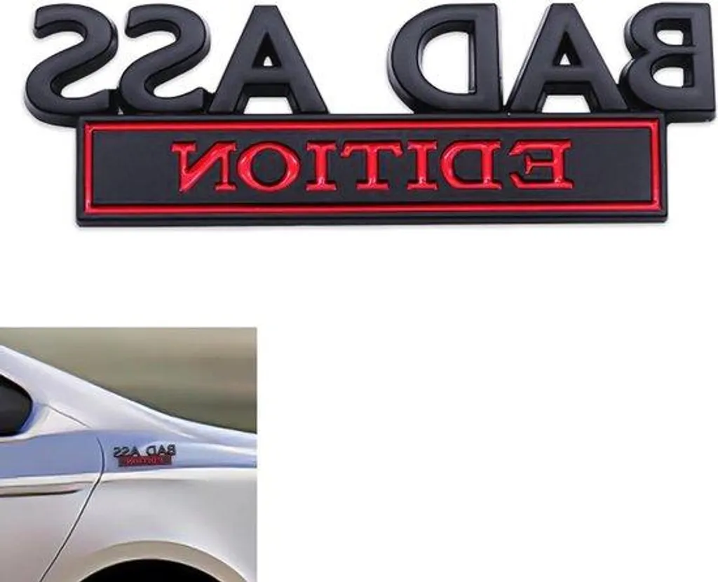 Emblèmes adhésifs décoratifs noirs et rouges pour tuning automobile