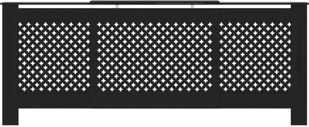 Langlebige MDF Heizkörperverkleidung Schwarz 205cm - Möbel801673 - Klima- & Heizgeräte Zubehör